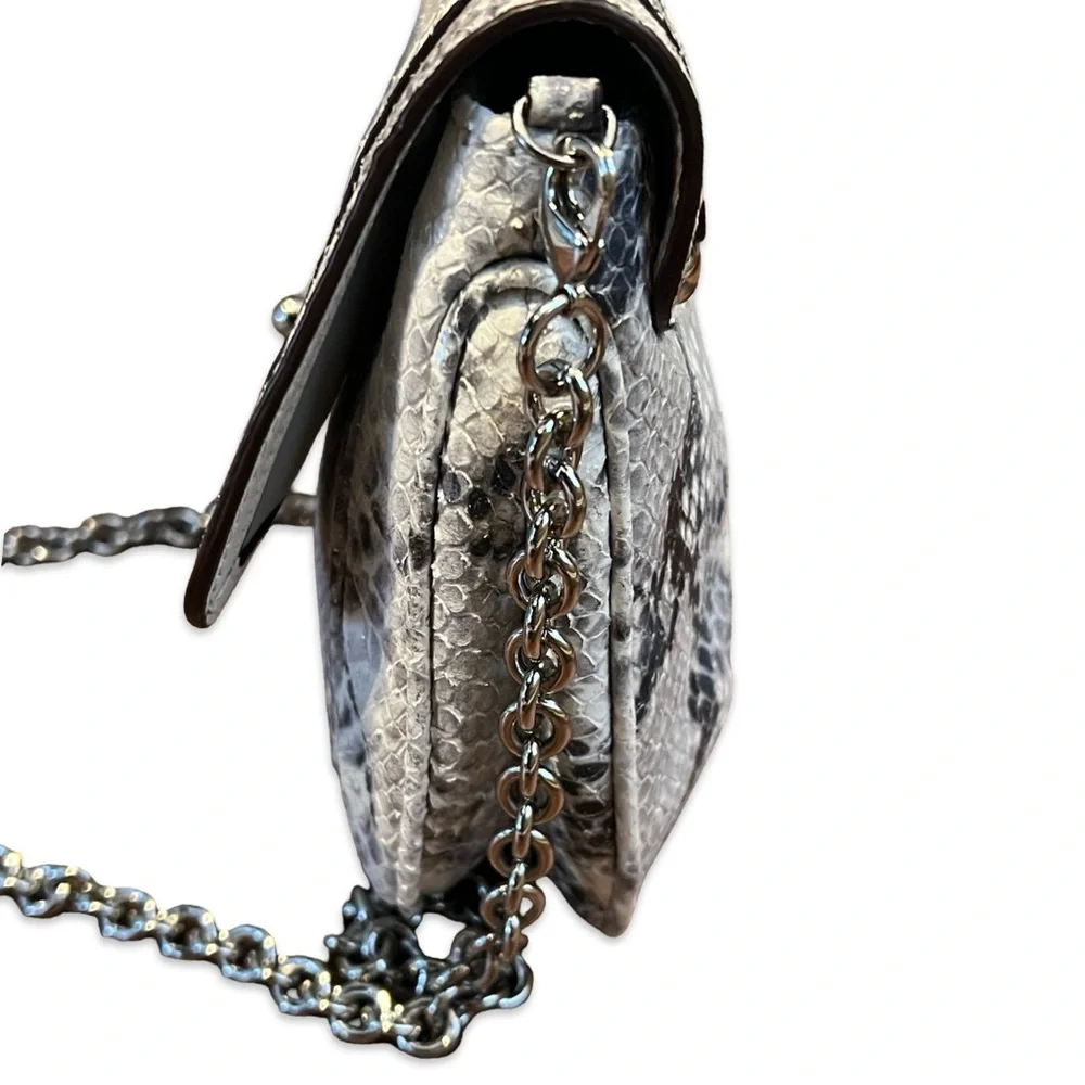 Coach Kristin Python-Embossed Metallic Leather Crossbody Purse / Clutch - Picture 8 of 10